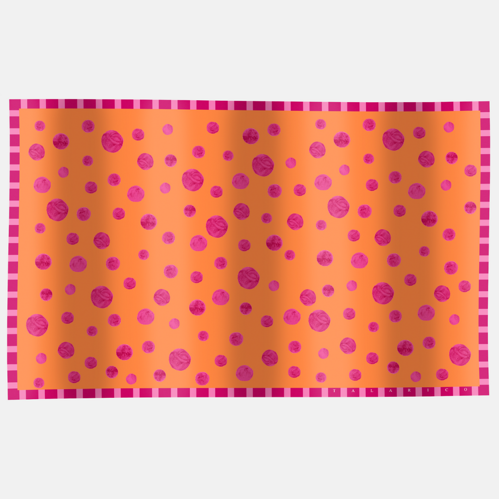 Pareo in Voile di Cotone con Frange | Fantasia Pois