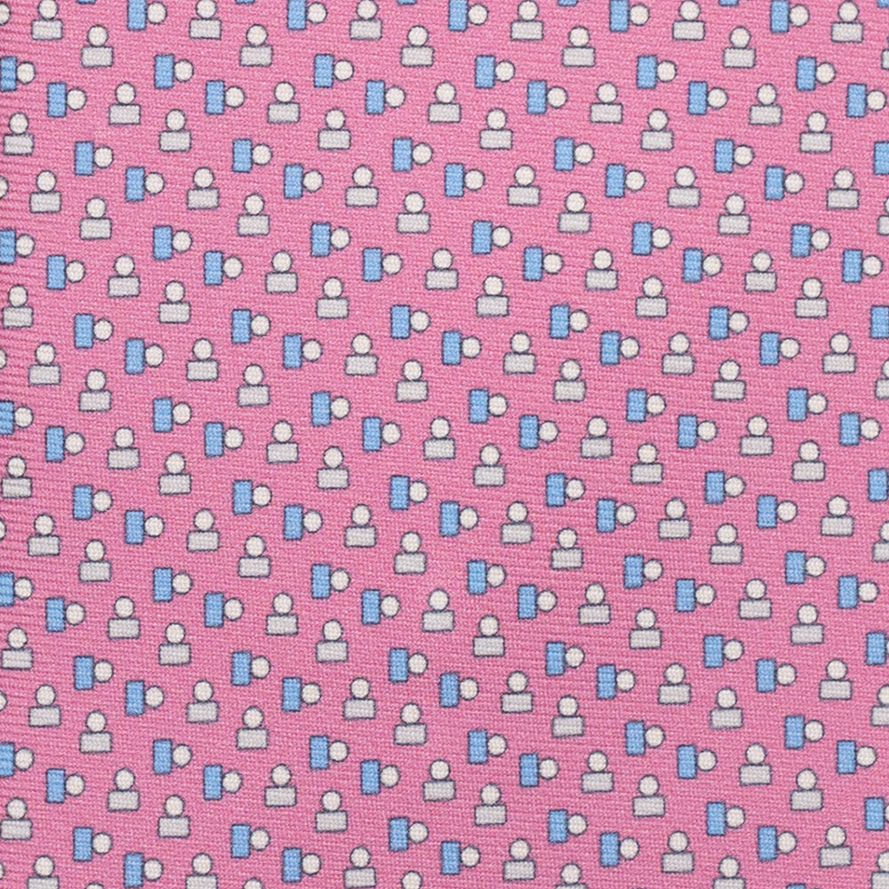 3-Fold Silk Tie, Micro Pattern, Pink - JC057248-7