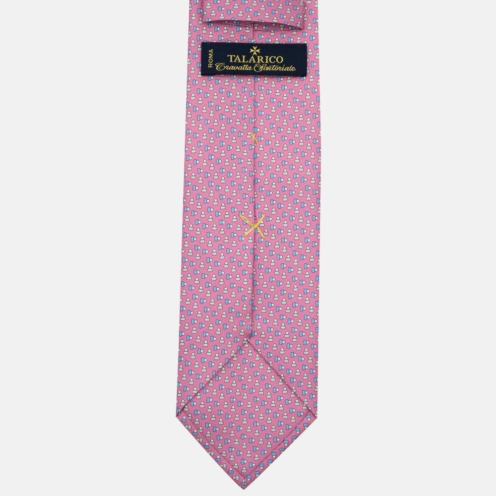 3-Fold Silk Tie, Micro Pattern, Pink - JC057248-7