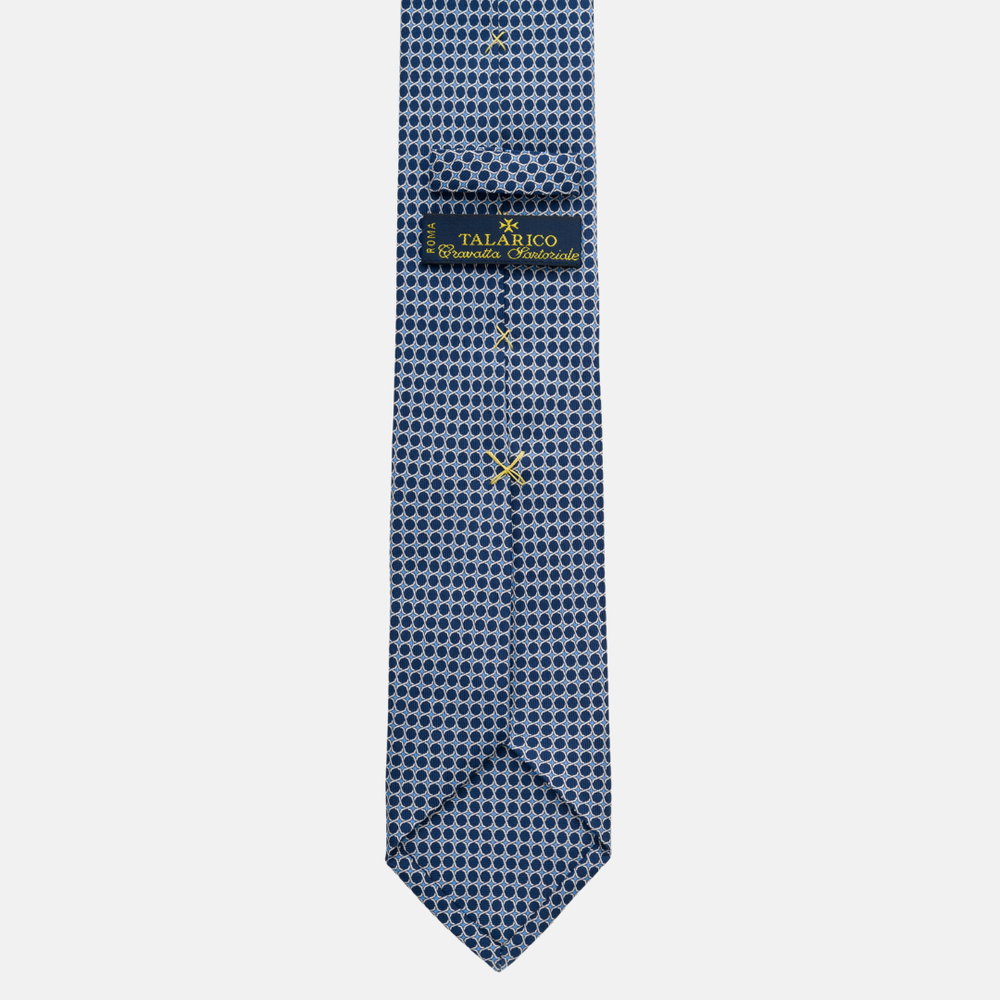 Cravatta 3 Pieghe In Seta Larghezza 7 cm Blu - M47704