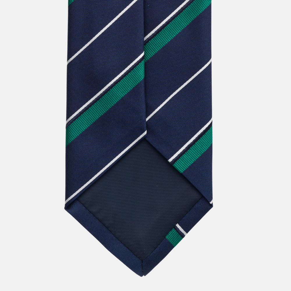 Cravatta Collezione 1999 in Seta Pesante Regimental, Blu Verde