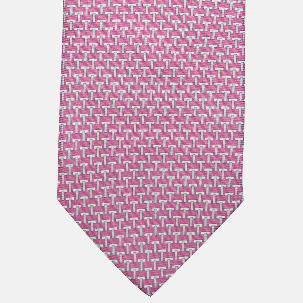 Cravatte 3 pieghe seta T Iconica Rosa Grigio