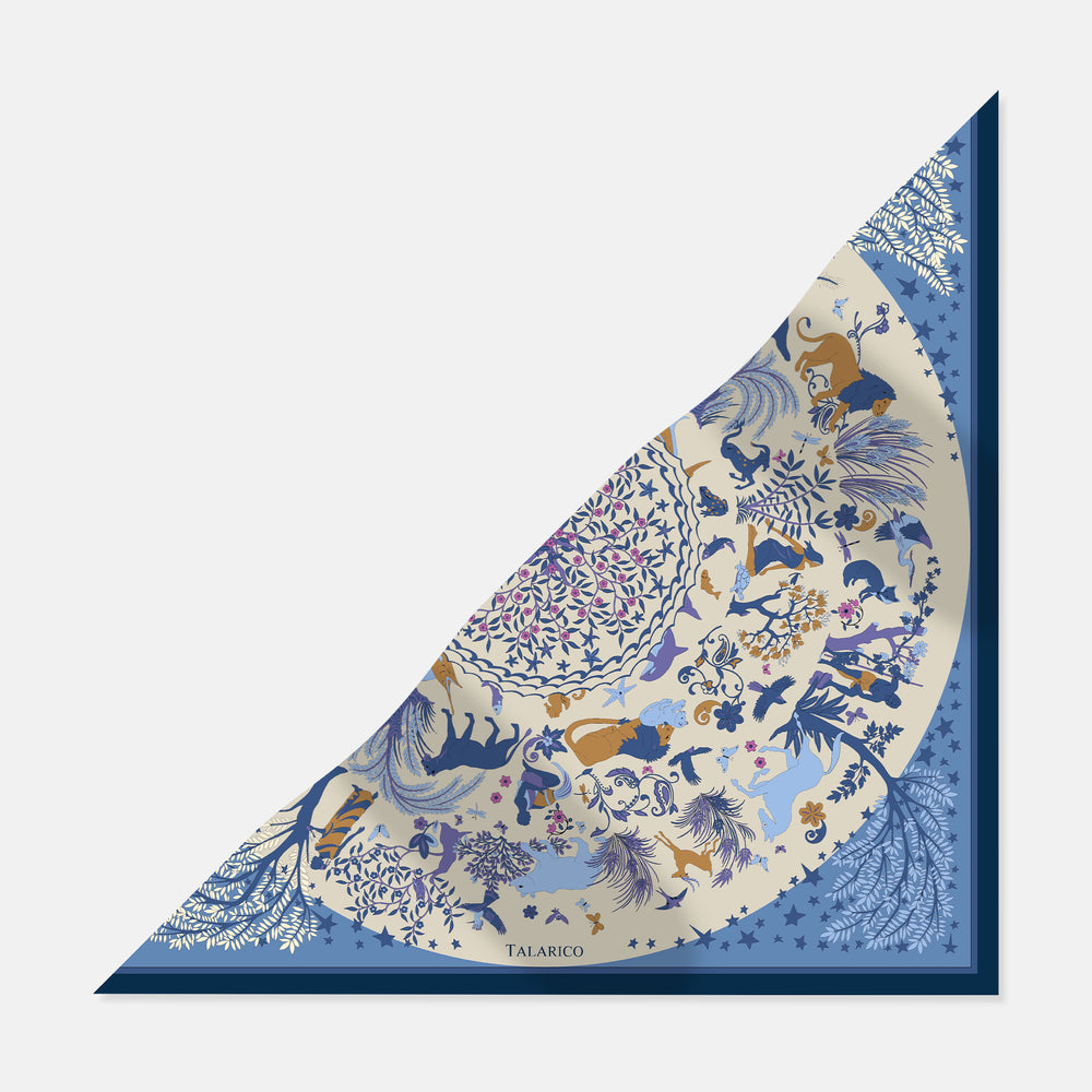 Twill Silk Triangle Scarf Circle of Life