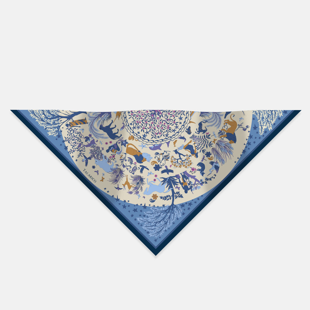 Twill Silk Triangle Scarf Circle of Life