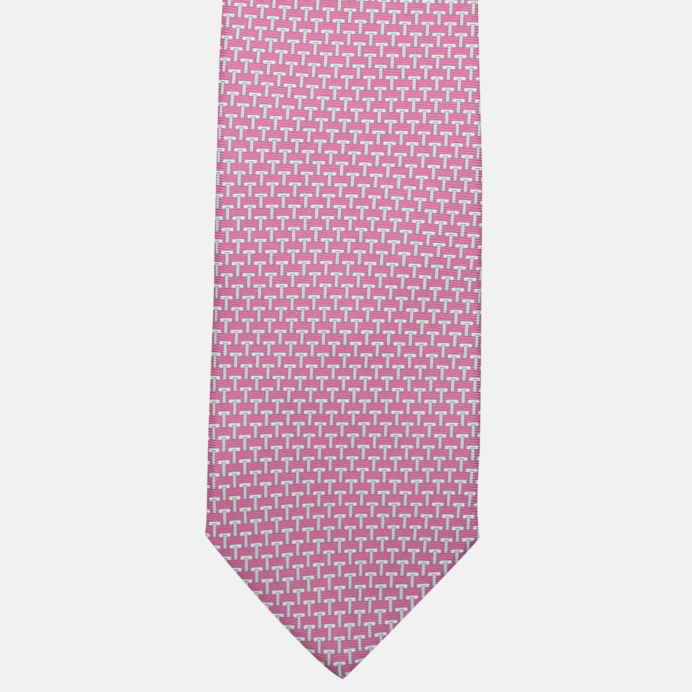 Cravatte 3 pieghe seta T Iconica Rosa Grigio