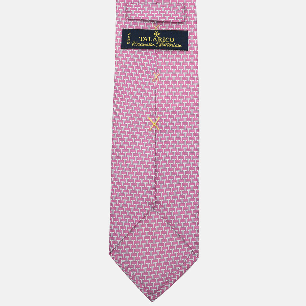 Cravatte 3 pieghe seta T Iconica Rosa Grigio