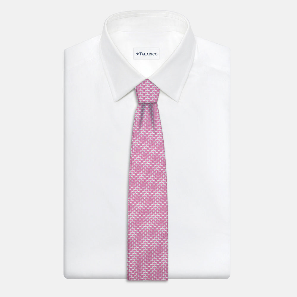 Cravatte 3 pieghe seta T Iconica Rosa Grigio
