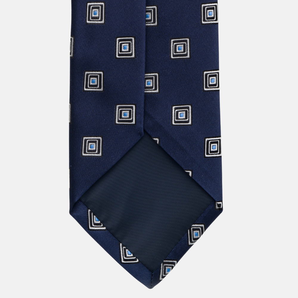 Cravatta Collezione 1999 in Seta Pesante Fantasia Geometrica, Blu Celeste JD08