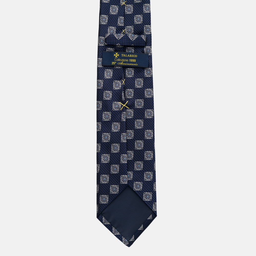 Cravatta Collezione 1999 in Seta Pesante Fantasia Geometrica, Blu Celeste JD09