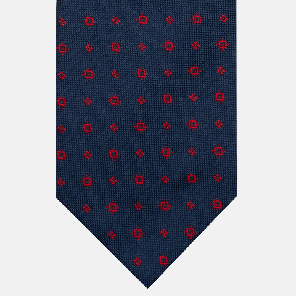 Cravatta 3 pieghe Jacquard, Micro Fantasia, Rosso JA24062026-1