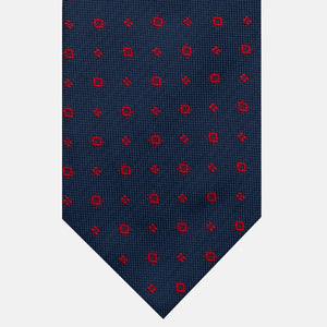 3-Fold Jacquard Tie, Micro Pattern, Red JA24062026-1