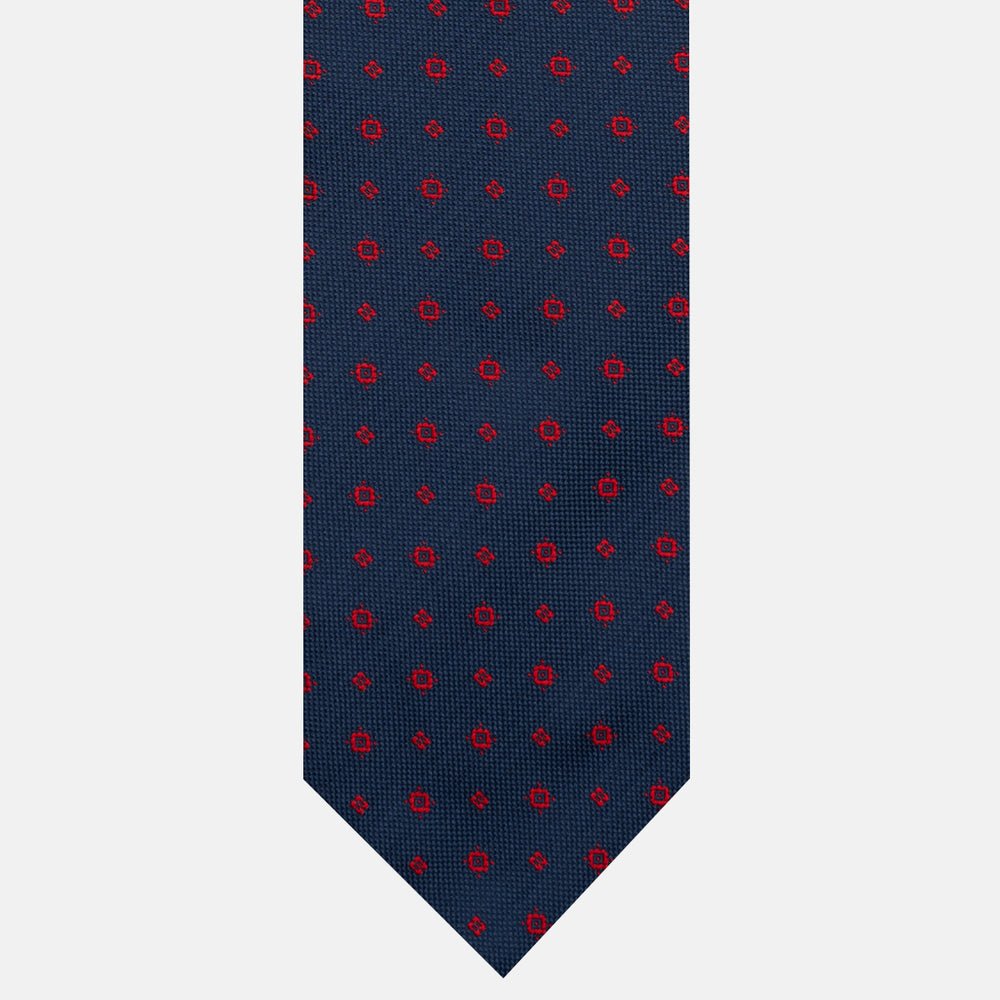 Cravatta 3 pieghe Jacquard, Micro Fantasia, Rosso JA24062026-1