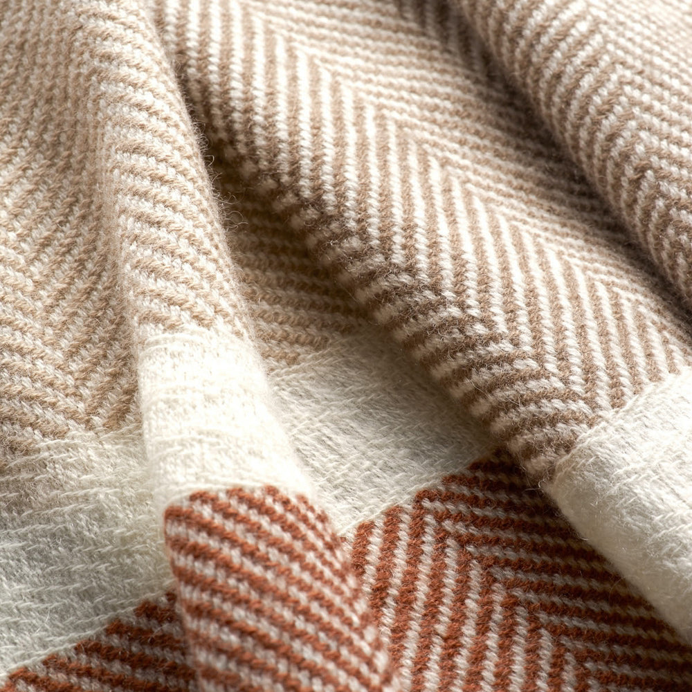 Sciarpa in 100% Cashmere | Motivo Spigato Navy - 8589