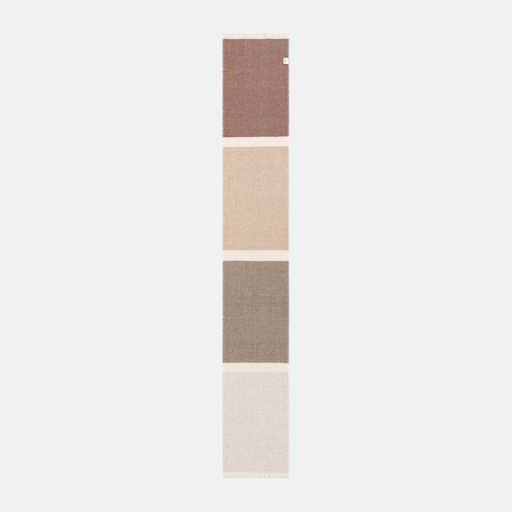 Sciarpa in 100% Cashmere | Motivo Spigato Coco Brown - 8589