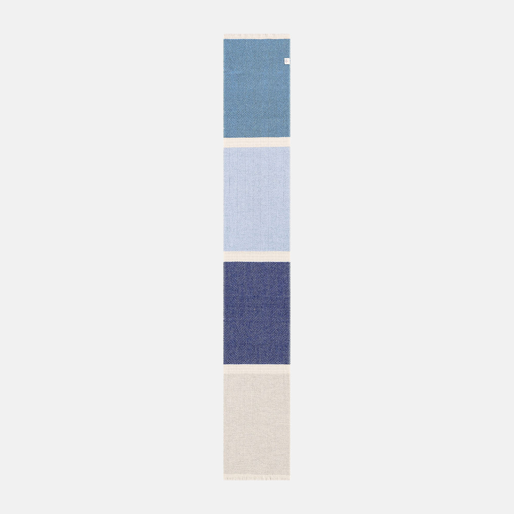 Sciarpa in 100% Cashmere | Motivo Spigato Navy - 8589