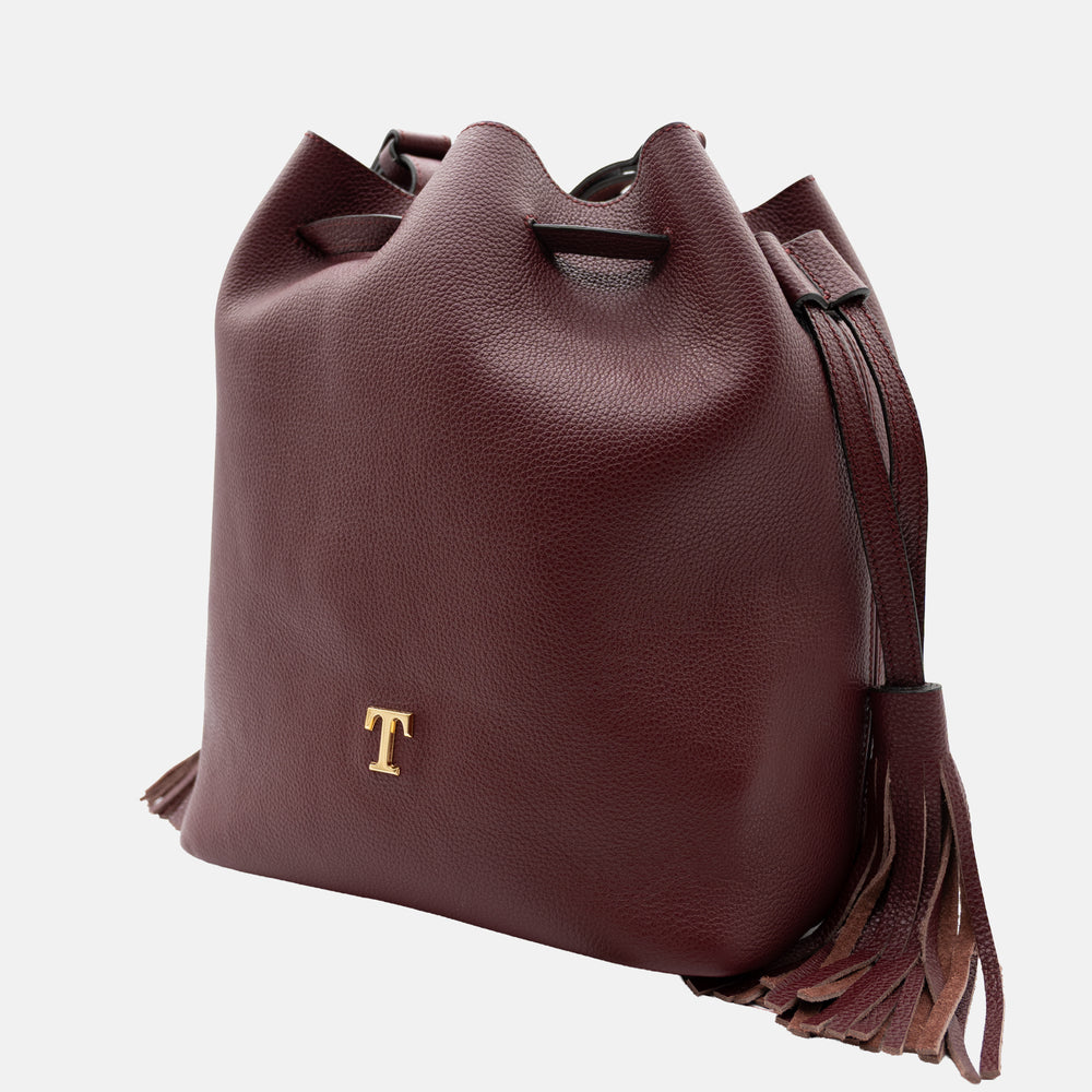 Alessandra Calf Leather Shoulder Bag | Everyday Style Icon | Bordeaux