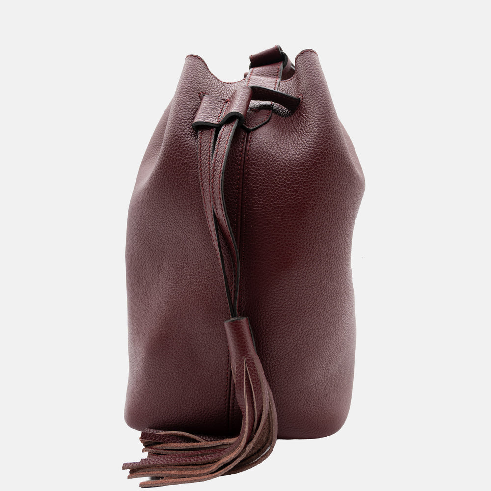 Alessandra Calf Leather Shoulder Bag | Everyday Style Icon | Bordeaux