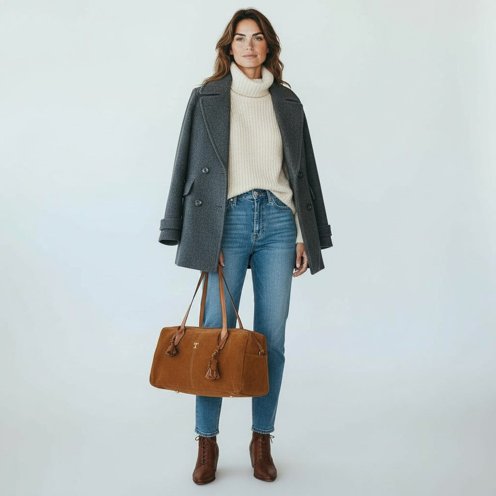 Borsa Bauletto Talarico in Camoscio Cuoio