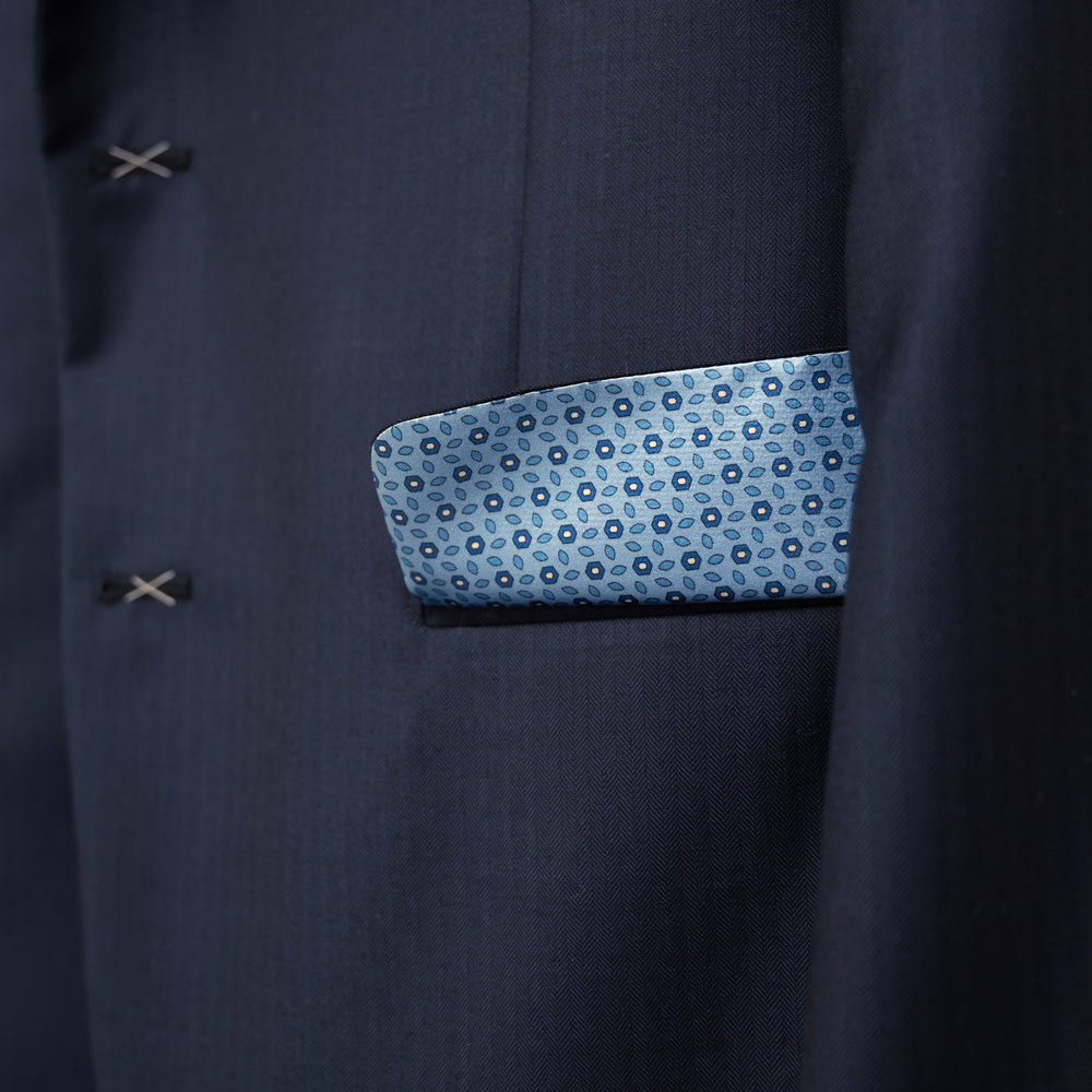 Abito  Sartoriale Talarico  in Lana E. Zegna - Blu a Righe Tono su Tono