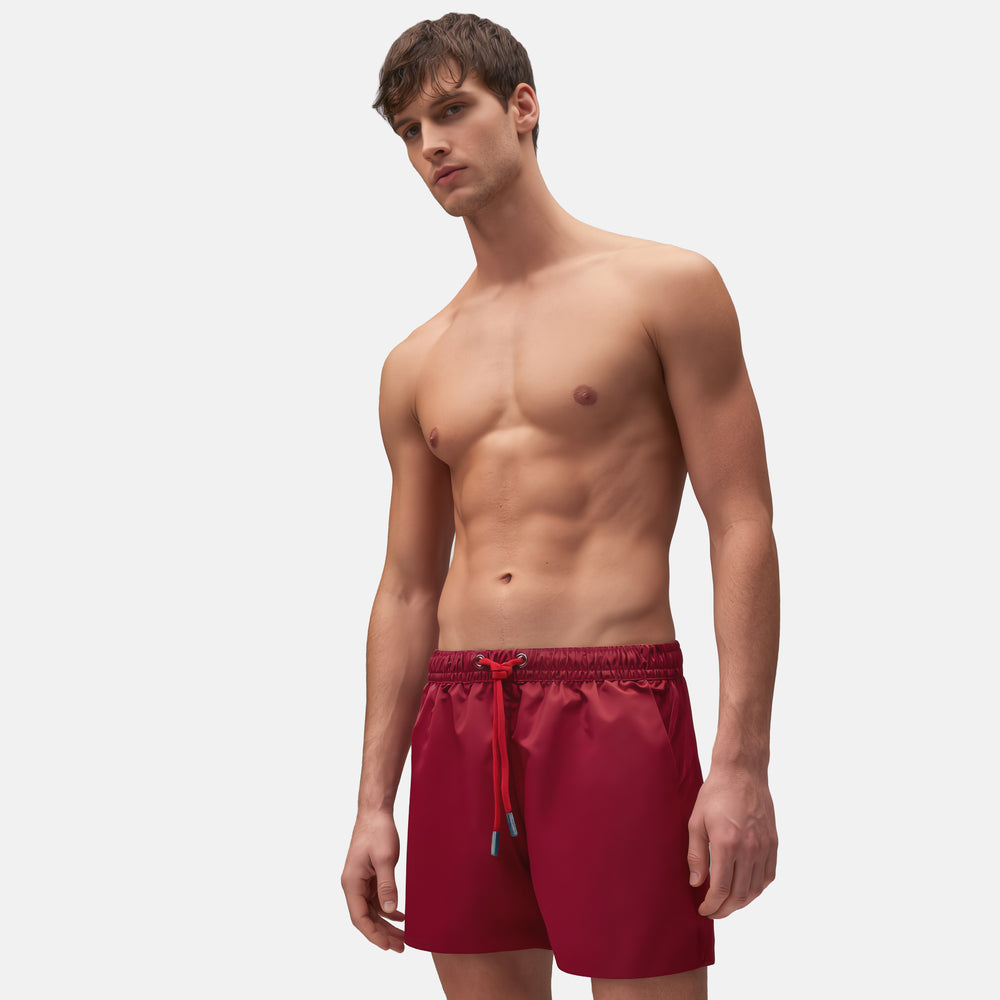 Versilia - Costume da bagno Uomo Elegante | Tinta Unita Bordeaux
