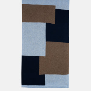 Sciarpa Unisex in 100% Lana | Modello Mondrian Cielo Legno Notturno - 102M