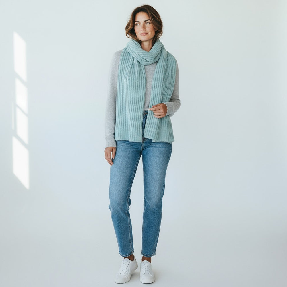 Sciarpa a Coste in 100% Cashmere | Polvere - 105
