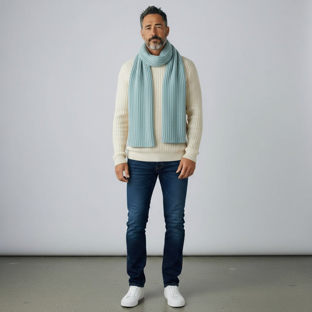 Sciarpa a Coste in 100% Cashmere | Polvere - 105