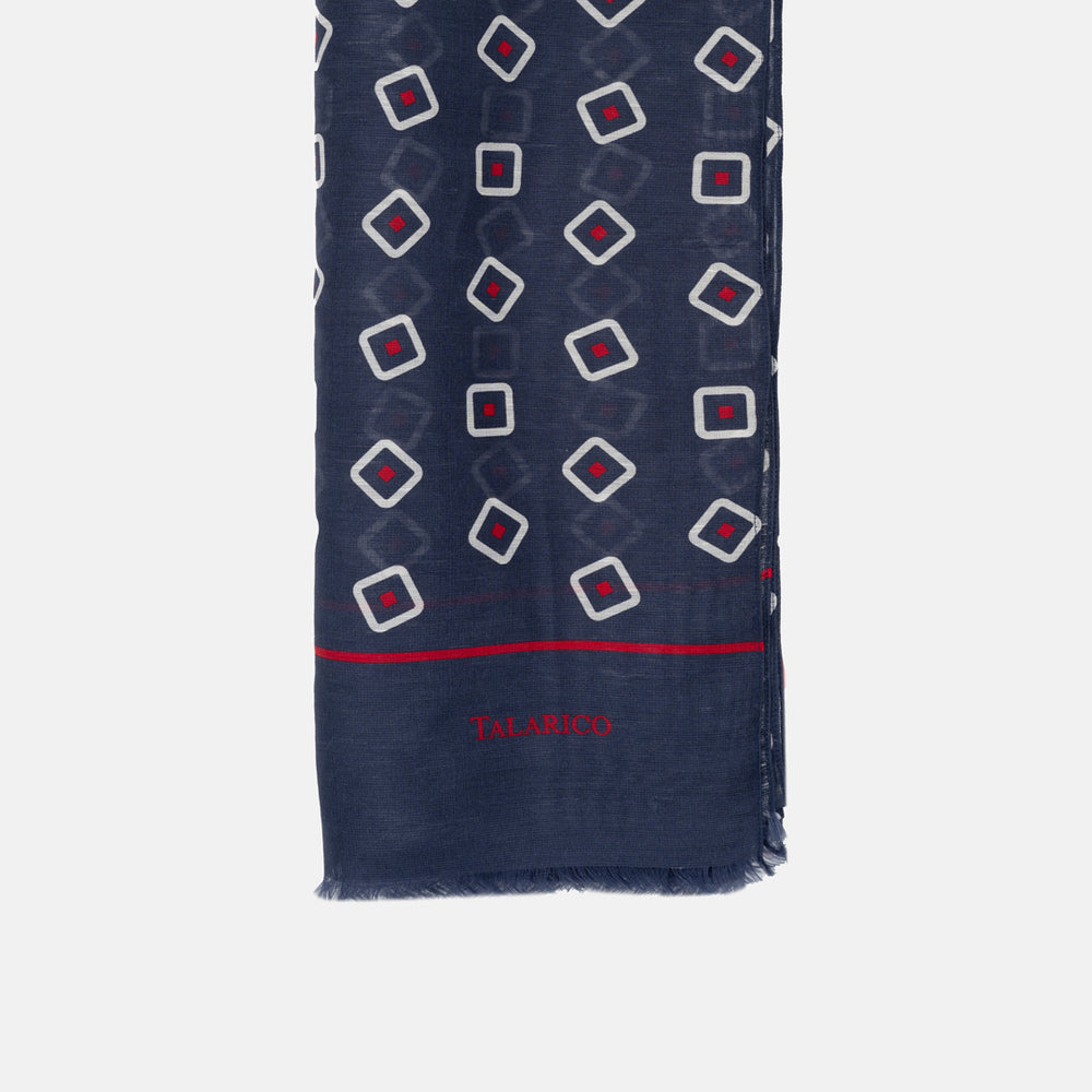Sciarpa Creta in Puro Lino Blu Rosso | Made in Italy - Uomo