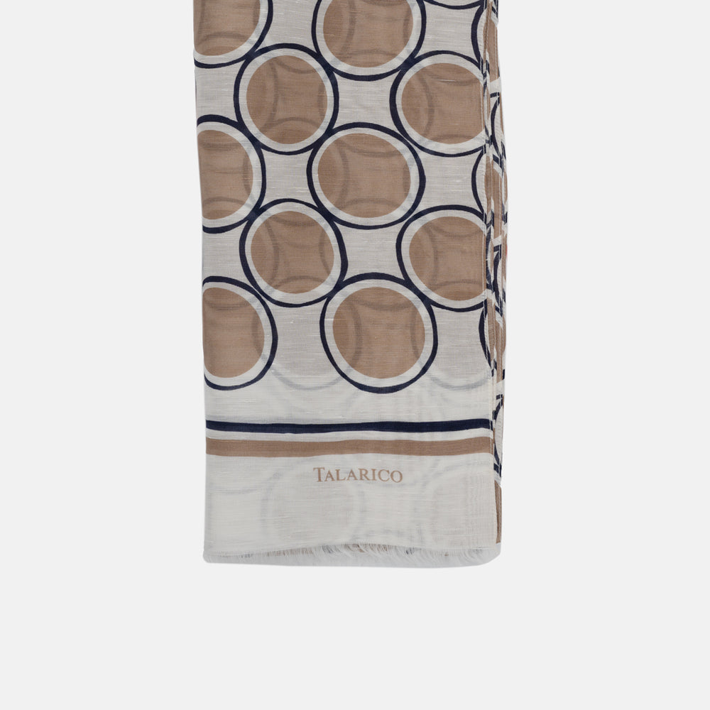 Sciarpa Rodi in Puro Lino Beige Cammello | Made in Italy - Uomo