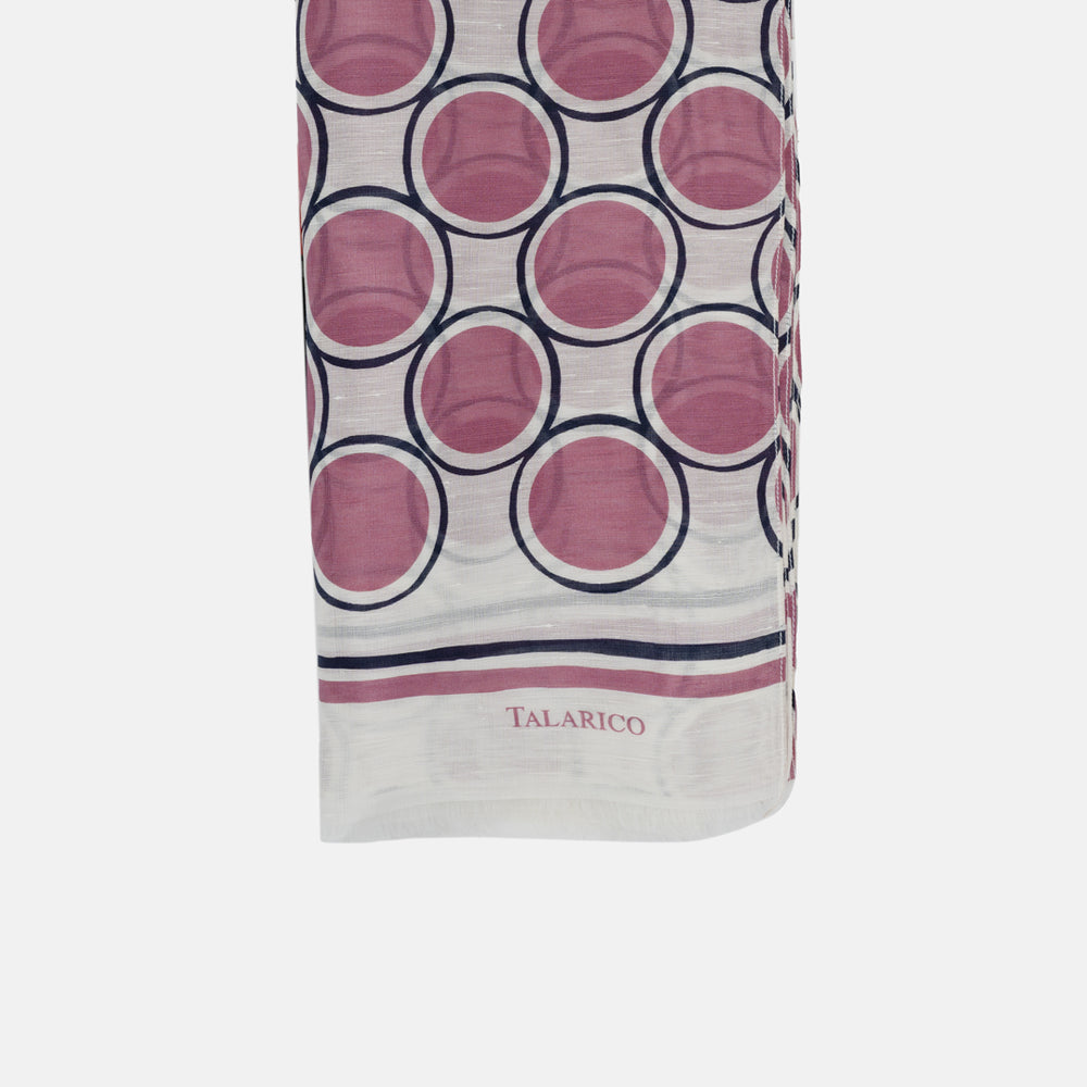 Sciarpa Rodi in Puro Lino Bianco Rosa | Made in Italy - Uomo
