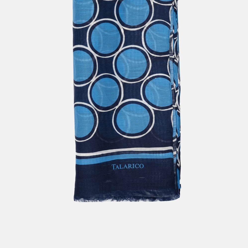 Sciarpa Rodi in Puro Lino Blu Celeste | Made in Italy - Uomo