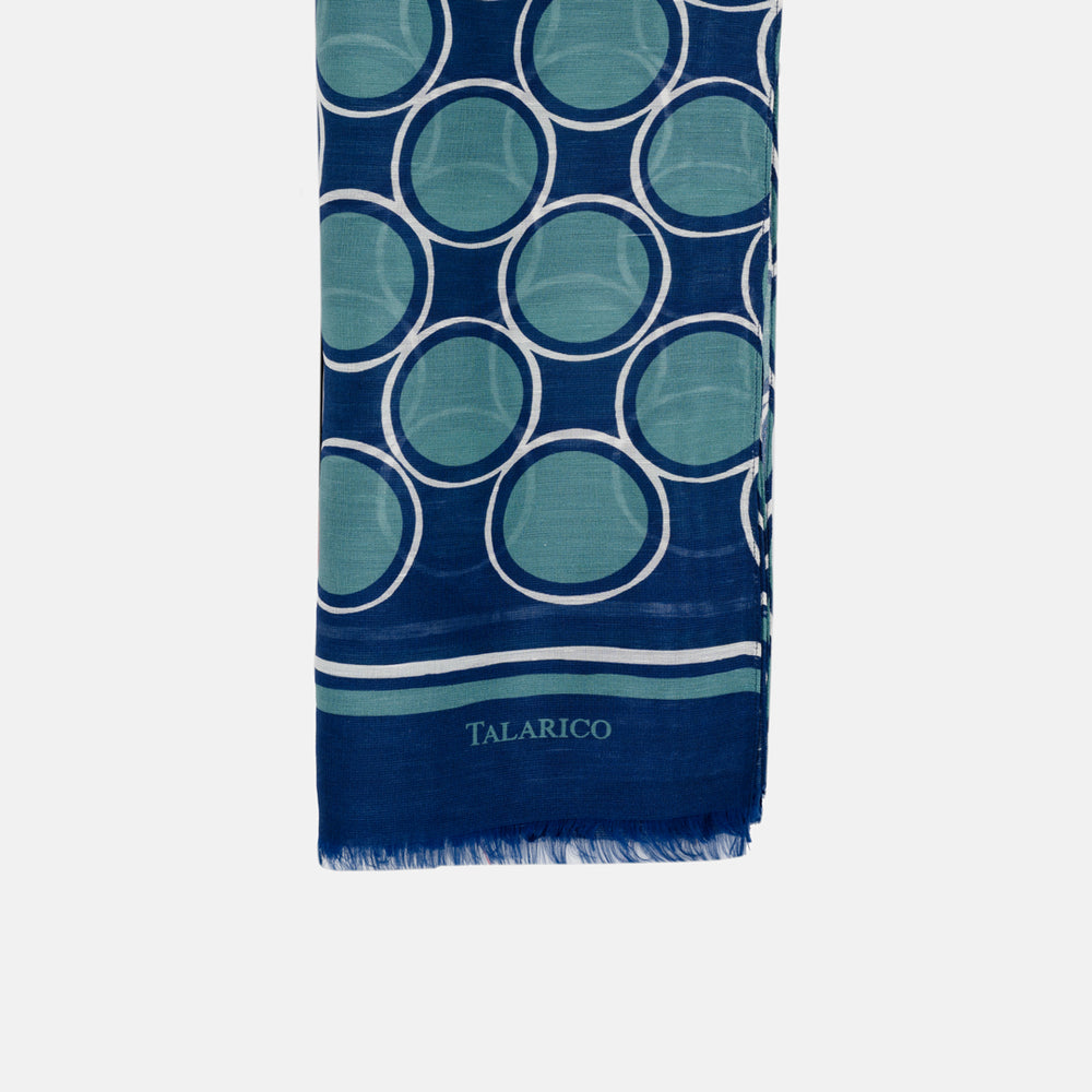 Sciarpa Rodi in Puro Lino Blu Verde | Made in Italy - Uomo