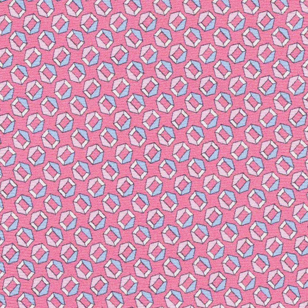 Cravatta 3 pieghe in Seta Fantasia Geometrica, Rosa - MO9983