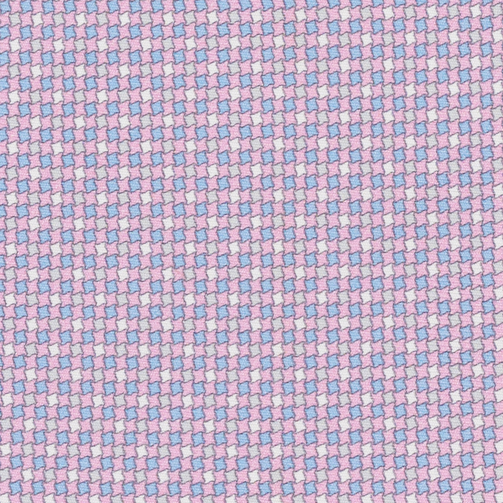 Cravatta 3 pieghe in Seta Fantasia Geometrica, Rosa - MOA409