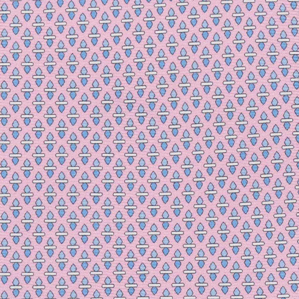 Cravatta 3 pieghe in Seta Fantasia Geometrica, Rosa - M48651