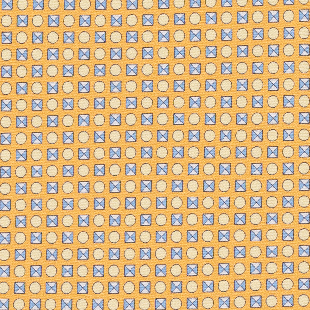 Cravatta 3 pieghe in Seta Fantasia Geometrica, Giallo - M50003