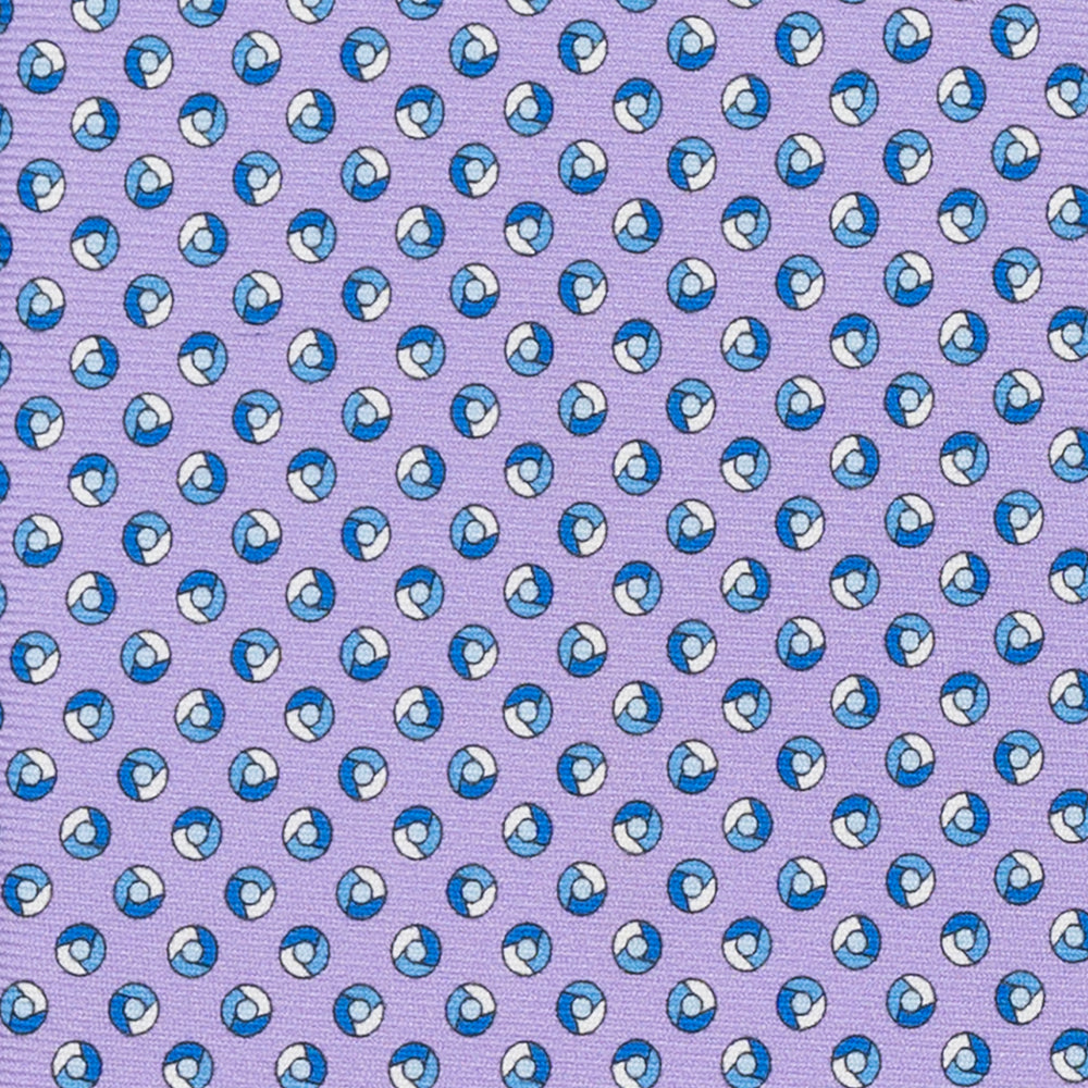 Cravatta 3 pieghe in Seta Fantasia Geometrica, Lilla - M50004
