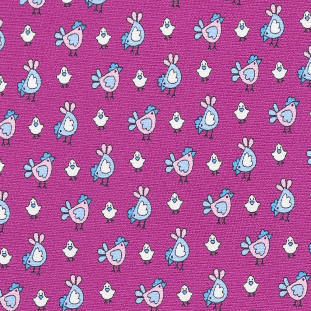 Cravatta 3 pieghe in Seta Fantasia Pulcini, Magenta - M55268