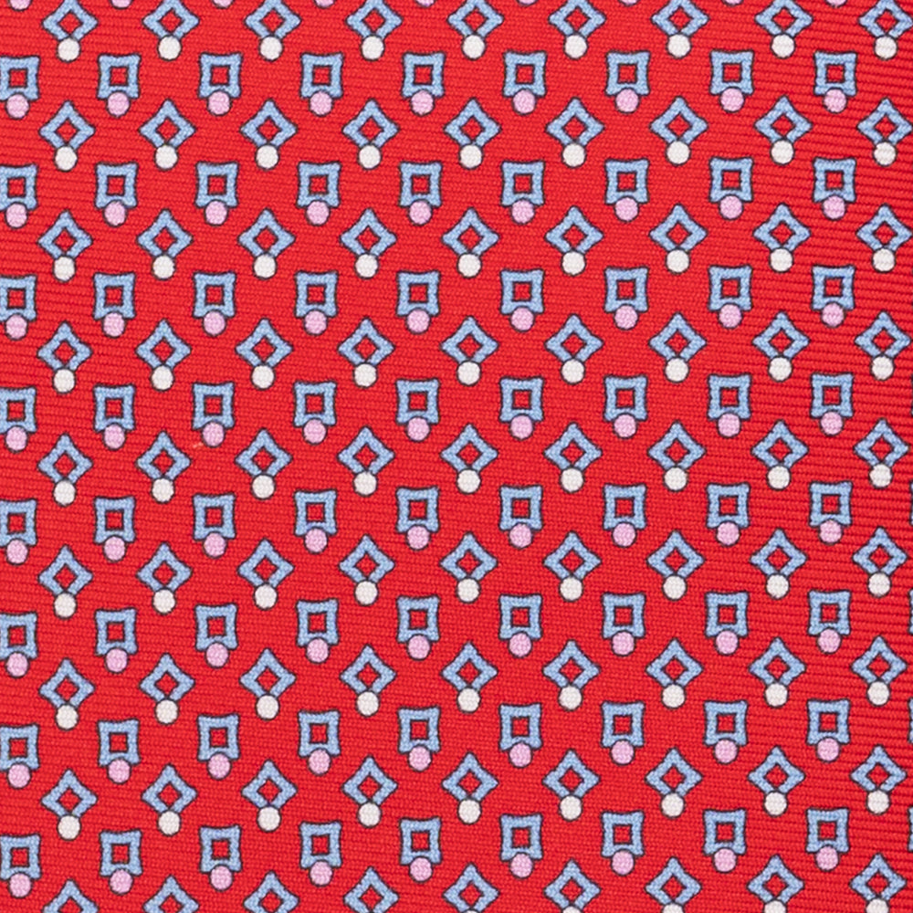 3-Fold Micro Silk Tie with Red Pattern - DSC_4401