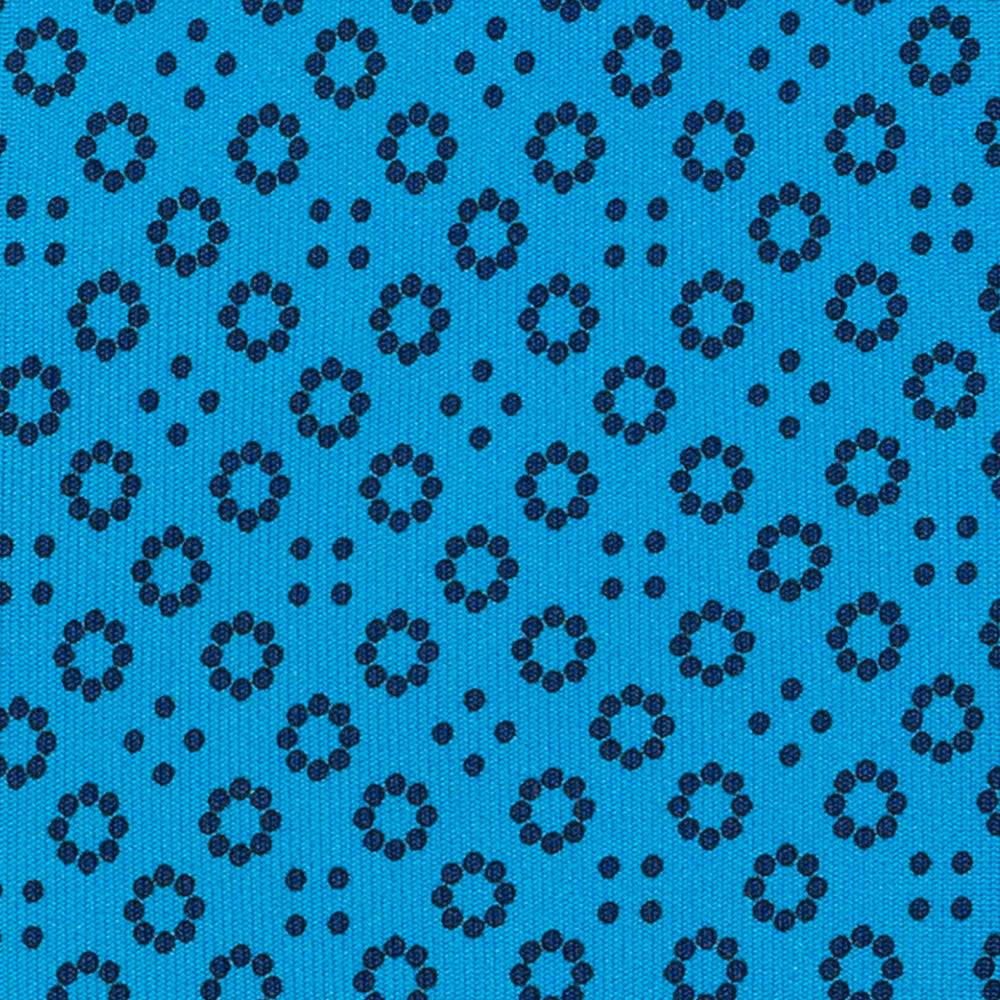Turquoise Geometric Pattern 3-Fold Silk Tie - DSC_4407