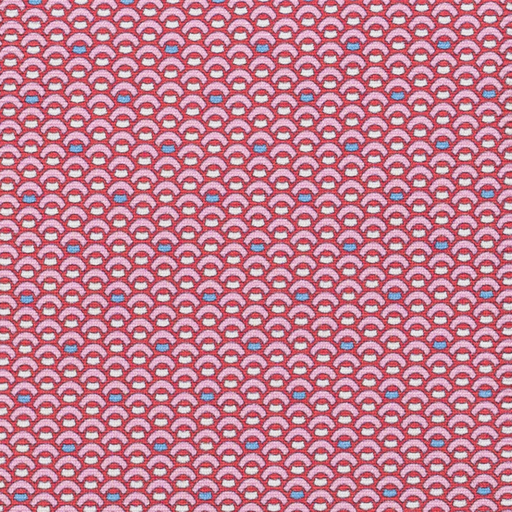 Red Geometric Pattern 3-Fold Silk Tie - DSC_4428