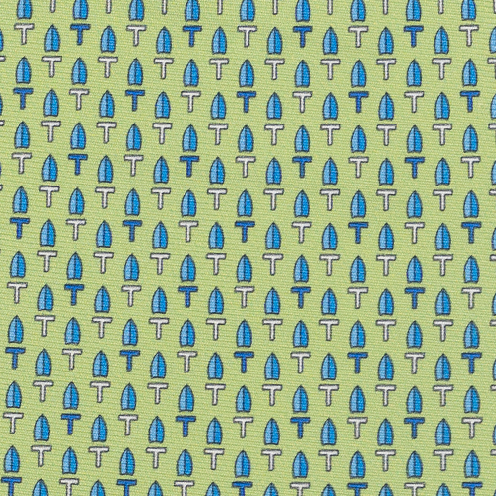 3-Fold Silk Tie, Micro Pattern, Green - DSC_4610