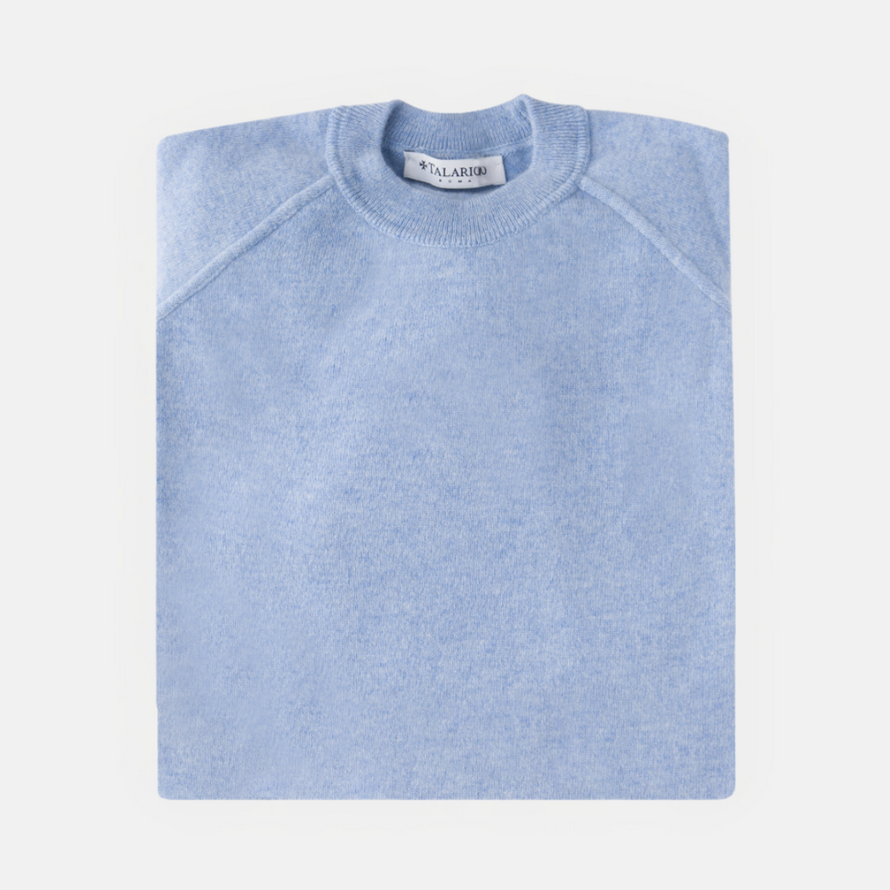 Felpa Girocollo in 100% Cashmere | Colore Cielo - 0806