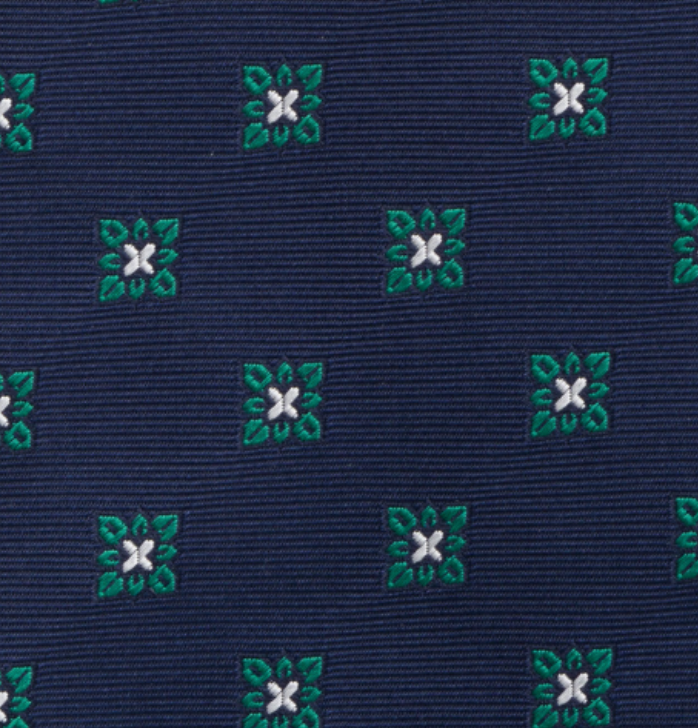 Cravatta Collezione 1999 in Seta Pesante Blu Verde Fantasia Fiori