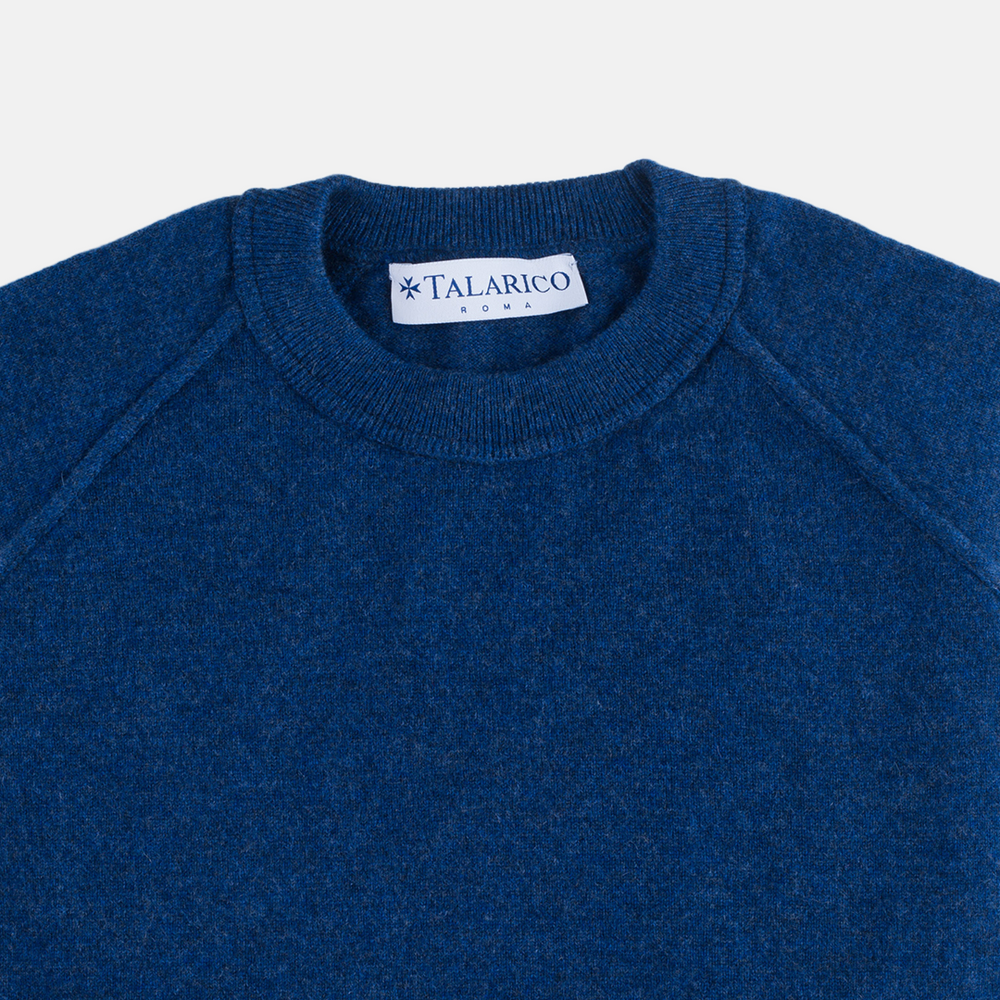 Felpa Girocollo in 100% Cashmere | Colore Blu Melange - 0806