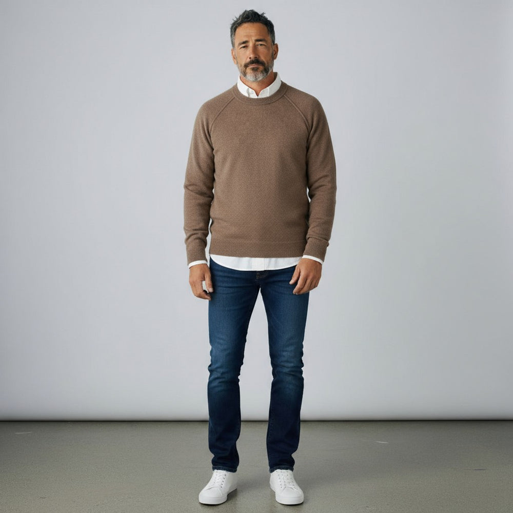 Felpa Girocollo in 100% Cashmere | Colore Brown - 0806