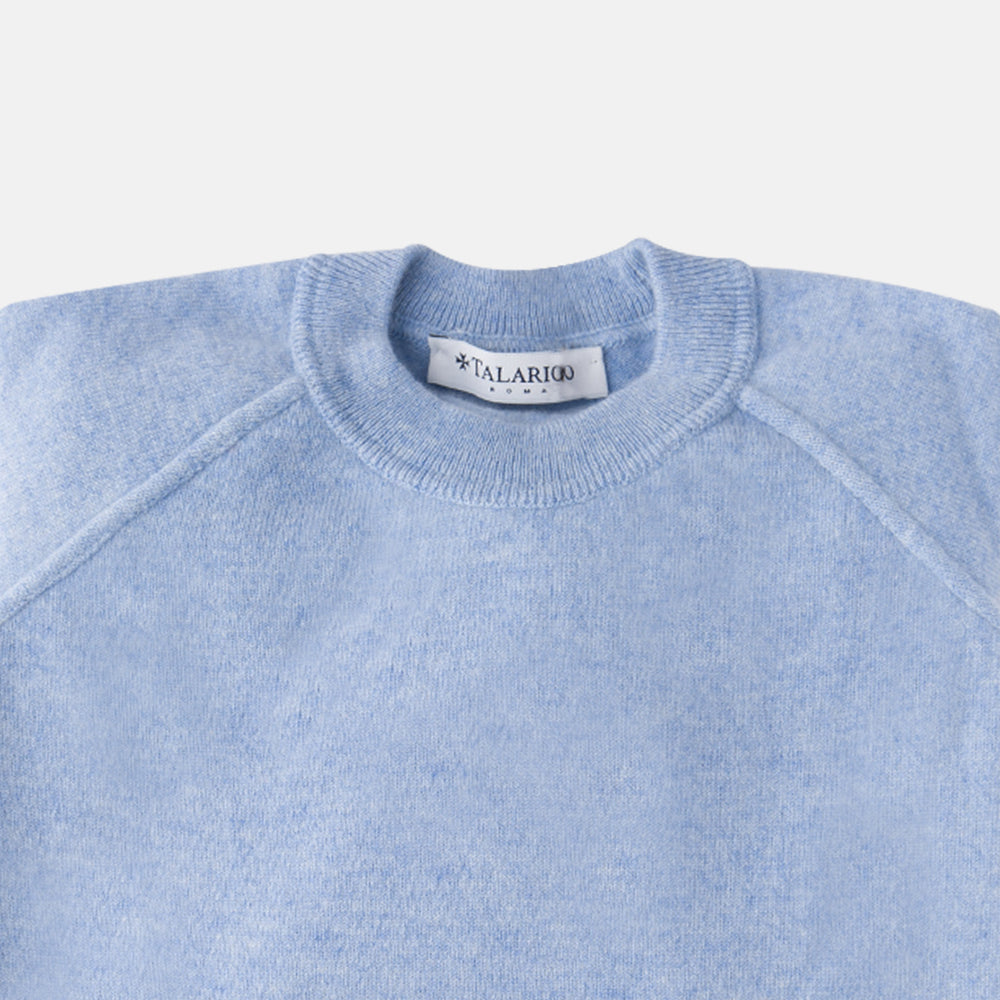 Felpa Girocollo in 100% Cashmere | Colore Cielo - 0806