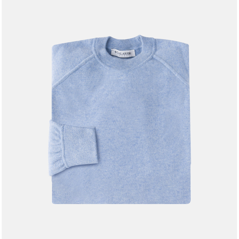 Felpa Girocollo in 100% Cashmere | Colore Cielo - 0806