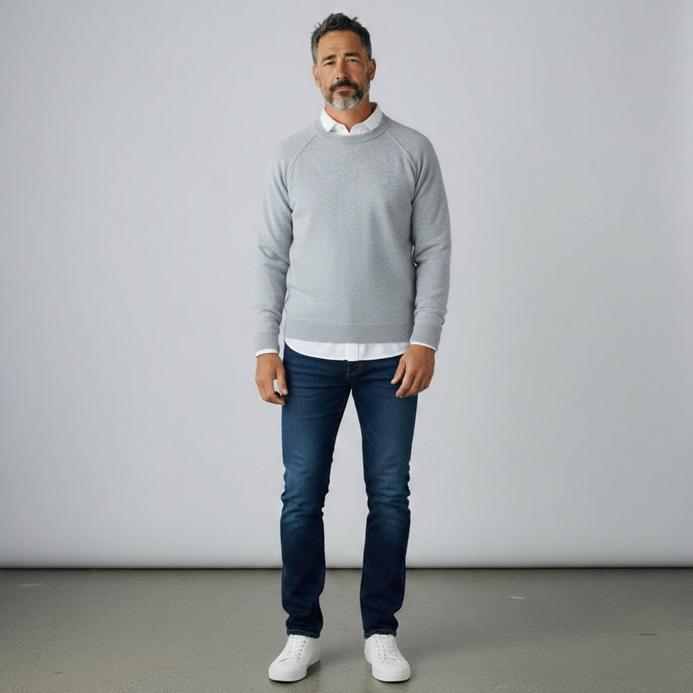 Felpa Girocollo in 100% Cashmere | Colore Grigissimo - 0806