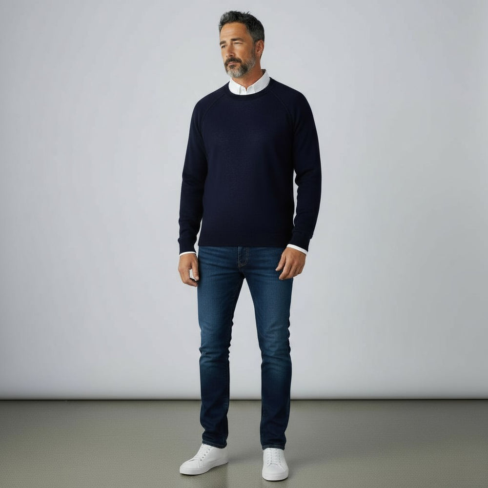Felpa Girocollo in 100% Cashmere | Colore Notturno - 0806